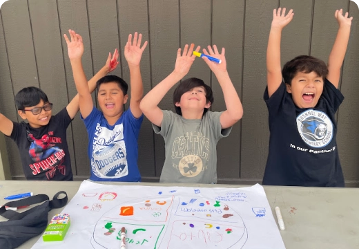 Boys having fun doing activities at Los Angeles Boys and Girls Club full day program