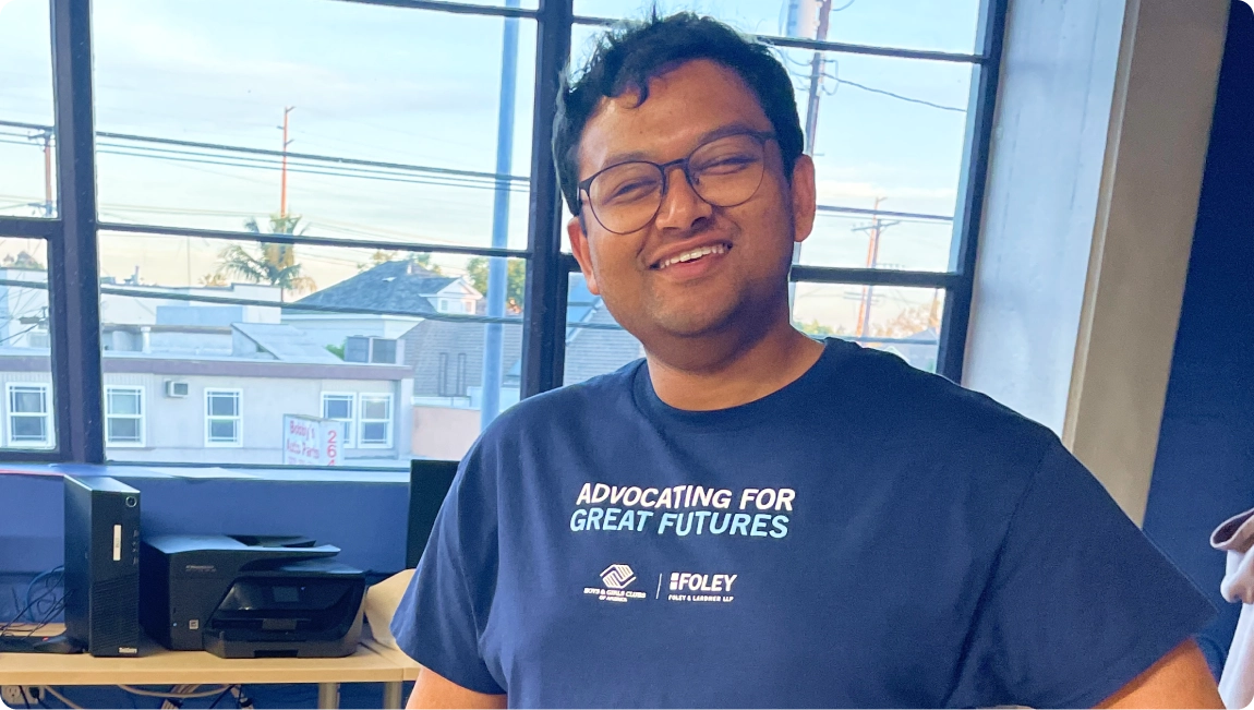 Image of smiling man advocating for great futures with Los Angeles Boys and Girls Club