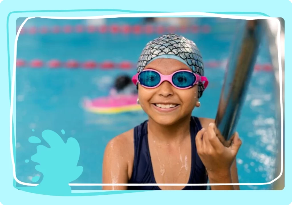 New Heights Adventure Camp, June 15 - July 31, 2026 - Los Angeles Boys and Girls Club. Image of a club member swimming in the pool
